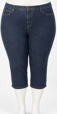 A3 Denim Capri Jeans Womens 26W Dark Wash Stretch Mid Rise Plus Slim Straight